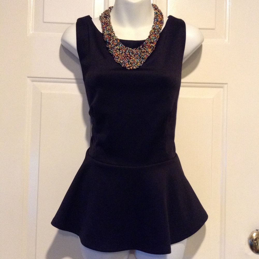 Bisou Bisou Black Peplum